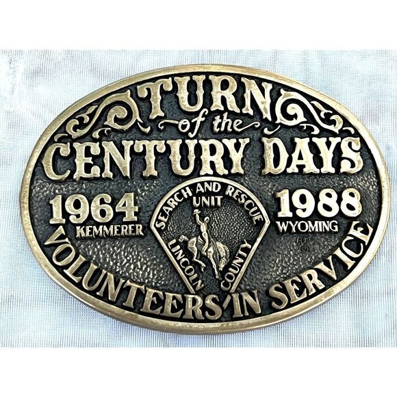 Turn of the Century Days Search and Rescue Unit Solid Brass Belt Buckle 3.75 in - Picture 1 of 3
